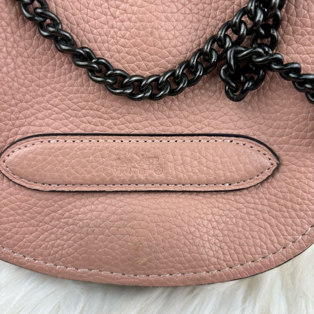 COACH SMALL SHADOW IN PEBBLE LEATHER CROSSBODY BAG PALE PINK COLOR - Picture 2 of 14